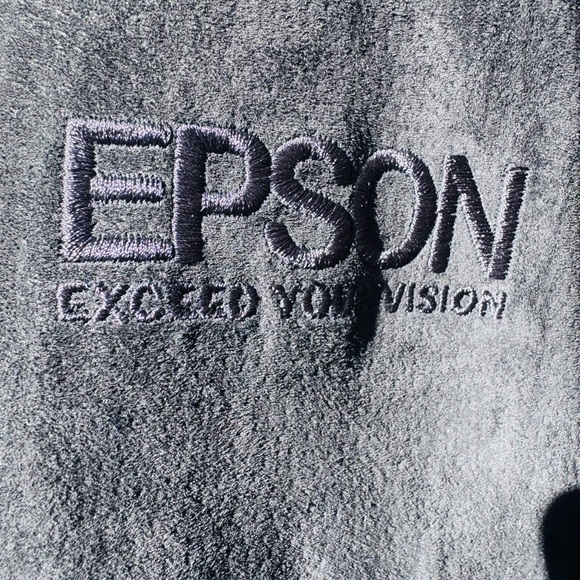 Men's LG Stormtech Classic Black Suede Jacket Epson Exceed Your Vision Embossed - Picture 4 of 11